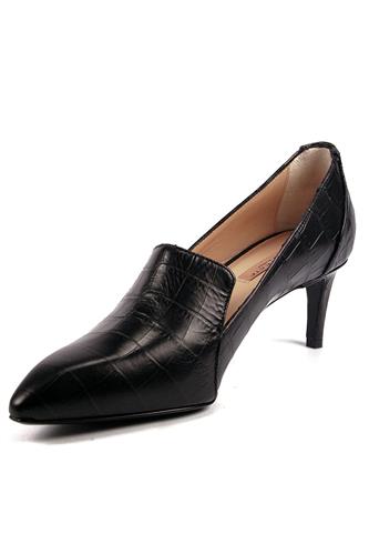 Shoes Black Crocodile Printed Leather