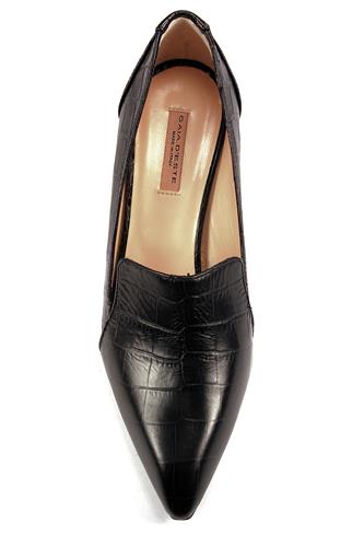 Shoes Black Crocodile Printed Leather