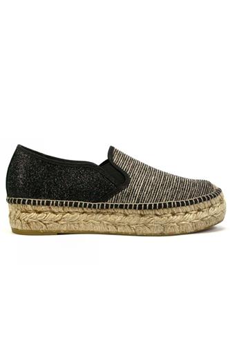 ESPADRILLESEmily Camaguey Grey Black Glitter