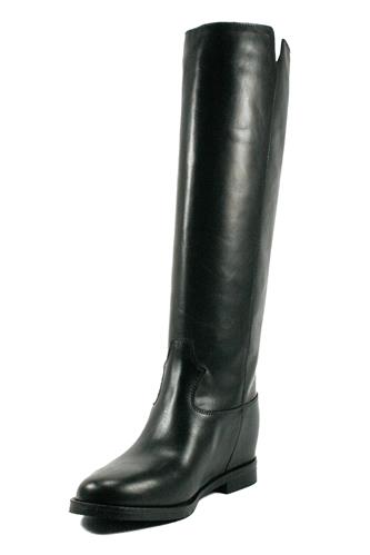 High Boots Internal Wedge Black Leather