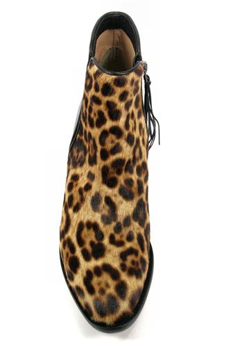 Helene Leopard Horsy Black Leather
