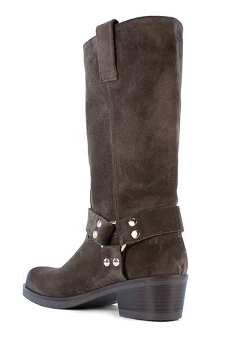High Boots Brown Aged Suede