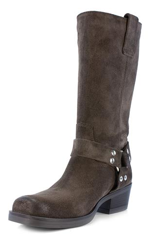 High Boots Brown Aged Suede