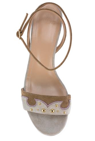 Coachella Sand Brown Suede Studs