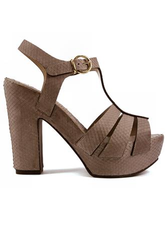 LENA MILOSPlateau Sandal Grey Africa Byte Leather