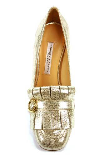 Lady Gold Crackle Leather