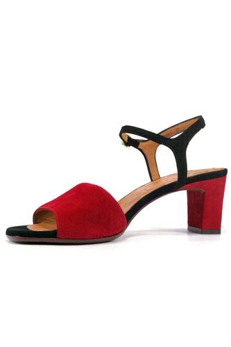 Lora Black Suede Red