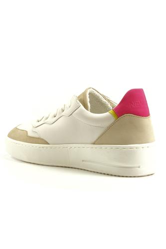 Lubiana White Leather Cream Nubuck Fuchsia