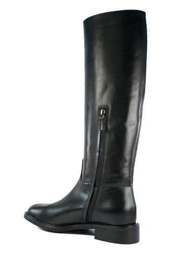 Crust Black Leather Lateral Zip