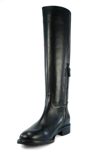 Crust Black Leather Lateral Zip