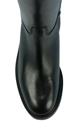 Crust Black Leather Lateral Zip