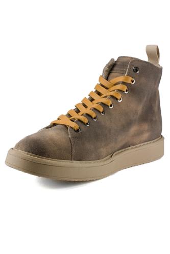 P01 Camoscio Shearling Marrone Laccio Senape