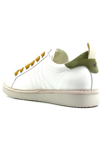 P01 Leather Suede Laces White Green Yellow
