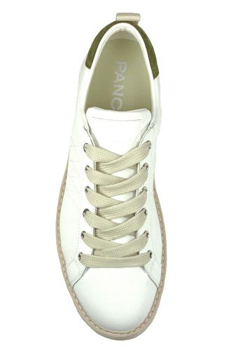 P01 Leather Suede Laces White Green Yellow