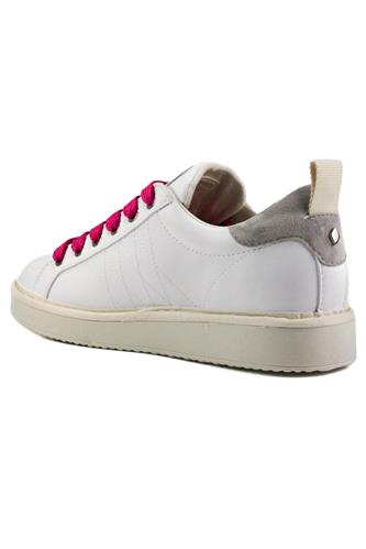 P01 White Leather Grey Suede Fuxia Laces