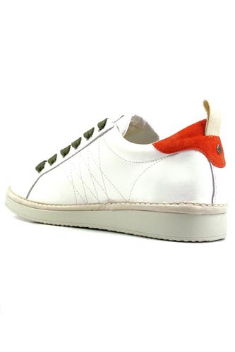 P01 Pelle Camoscio Lacci Verde Arancio Bianco