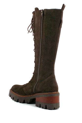 High Boot Maxi Sole Brown Suede Laces