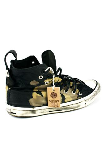Sneaker Vintage Tela Dipinta Nero Camouflage