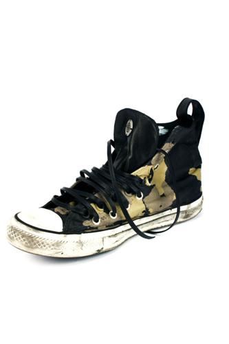 Sneaker Vintage Tela Dipinta Nero Camouflage