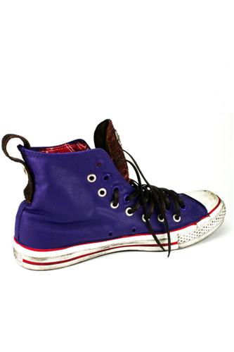 Sneaker Vintage Pitone Marrone Tela Dipinta Viola