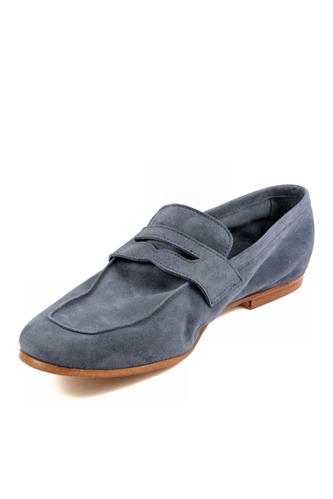 Mocassino Sfoderato Camoscio Bluette